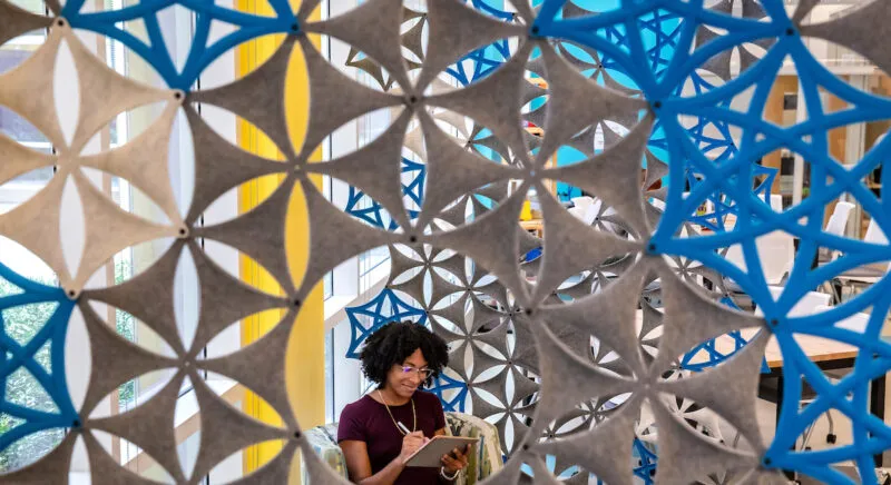 Student studying for classes.