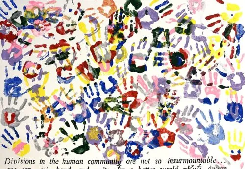 Multi-color hand prints