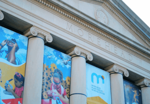 flags outside morehead planetarium