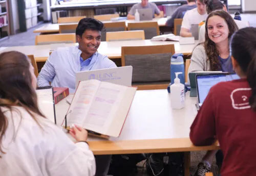 Law students studying