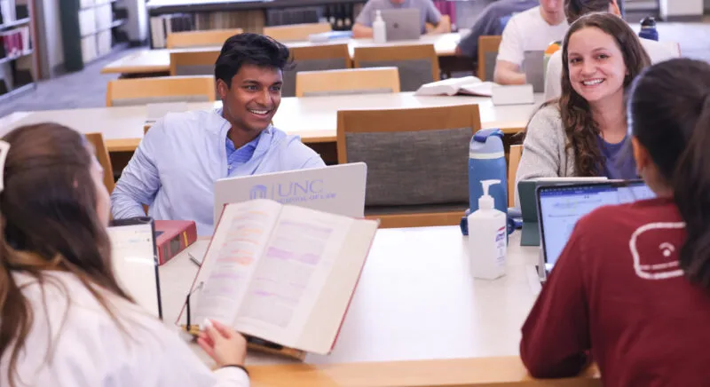 Law students studying