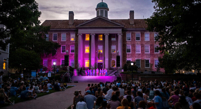 A cappella groups perform during Sunset Serenade at Polk Place on the campus of the University of North Carolina at Chapel Hill..