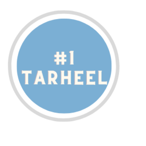 Circle with the words #1 Tarheel
