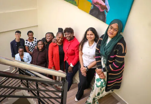 Group of nine people, including Anoushka Das (Gillings MPH student)