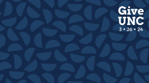 GiveUNC Zoom virtual wallpaper with logo and dark blue background