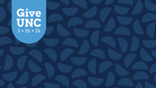 GiveUNC horizontal virtual wallpaper with logo and dark blue background