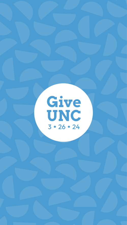 GiveUNC vertical virtual wallpaper with logo and light blue background
