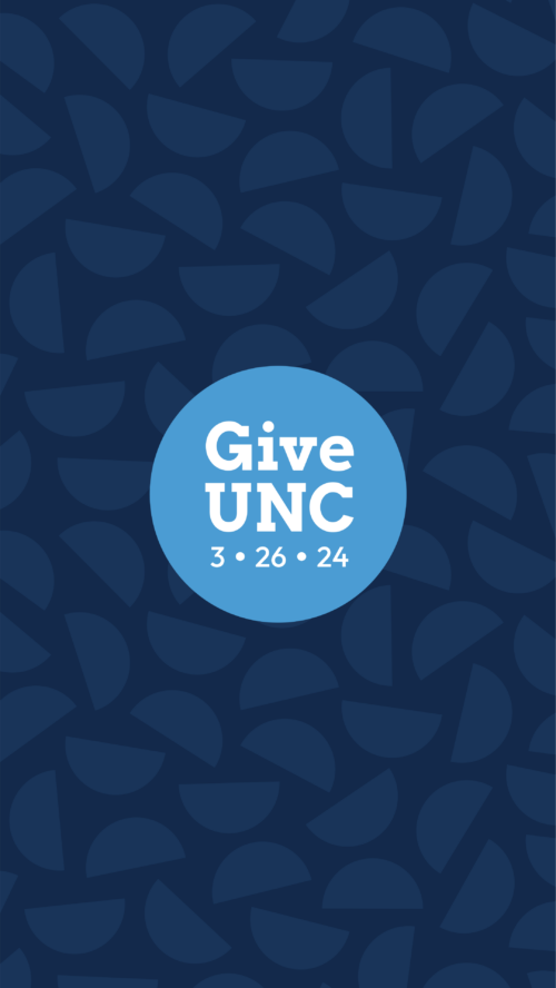 GiveUNC vertical virtual wallpaper with logo and dark blue background