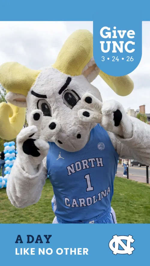 Text: A day like no other Image: Rameses giving the peace sign