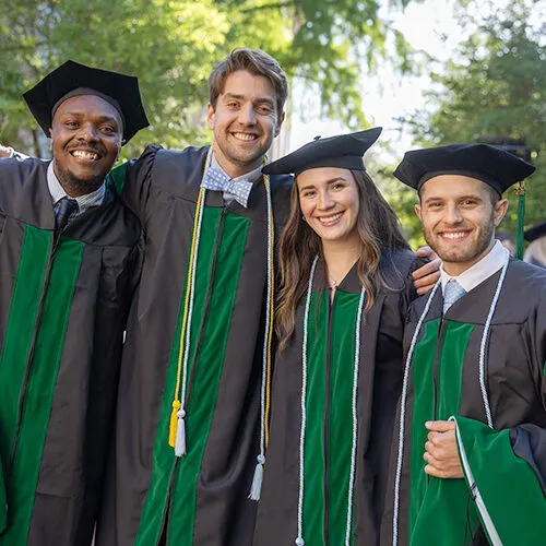 School of Medicine graduates in their caps and gowns